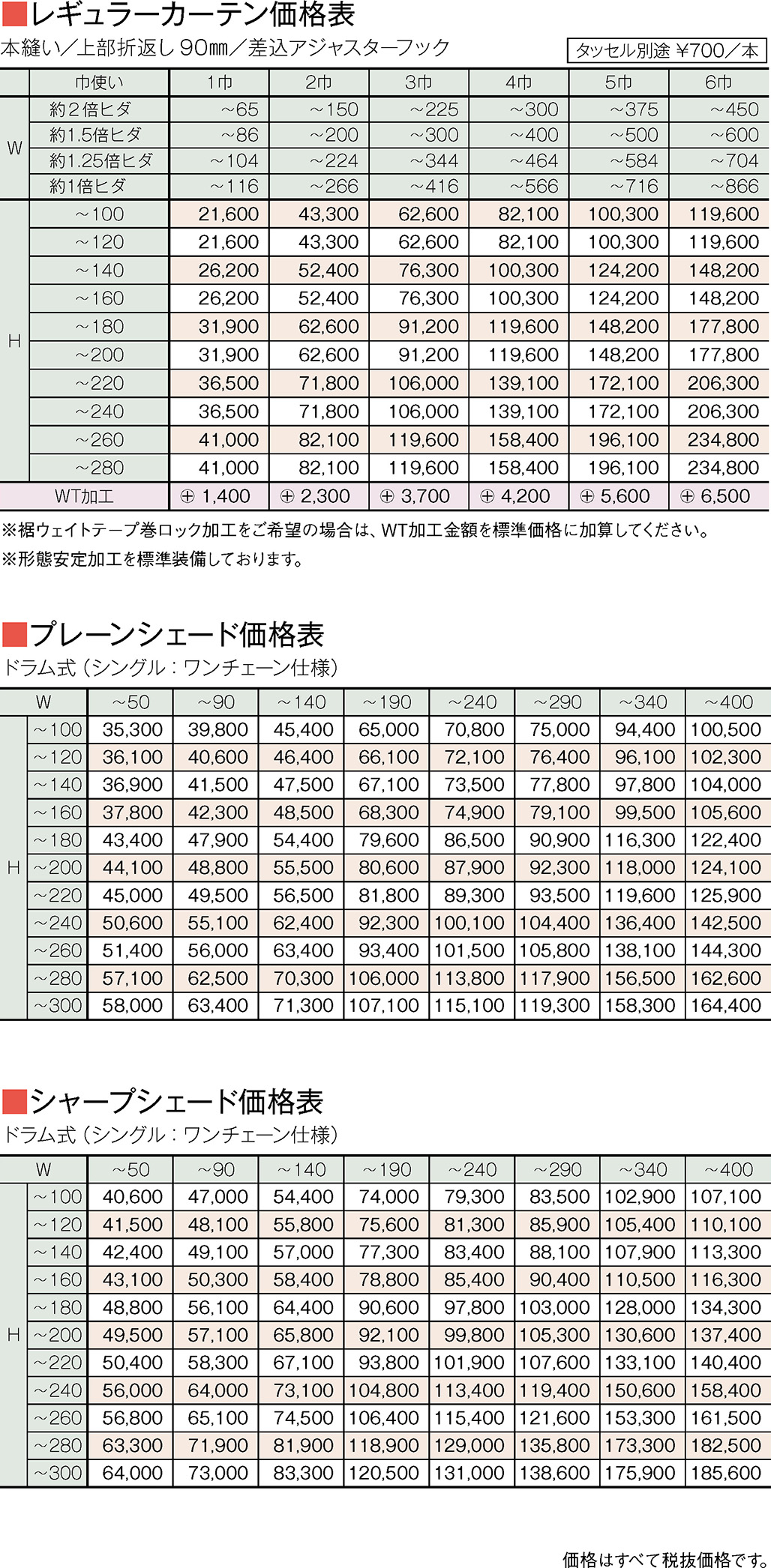 価格表