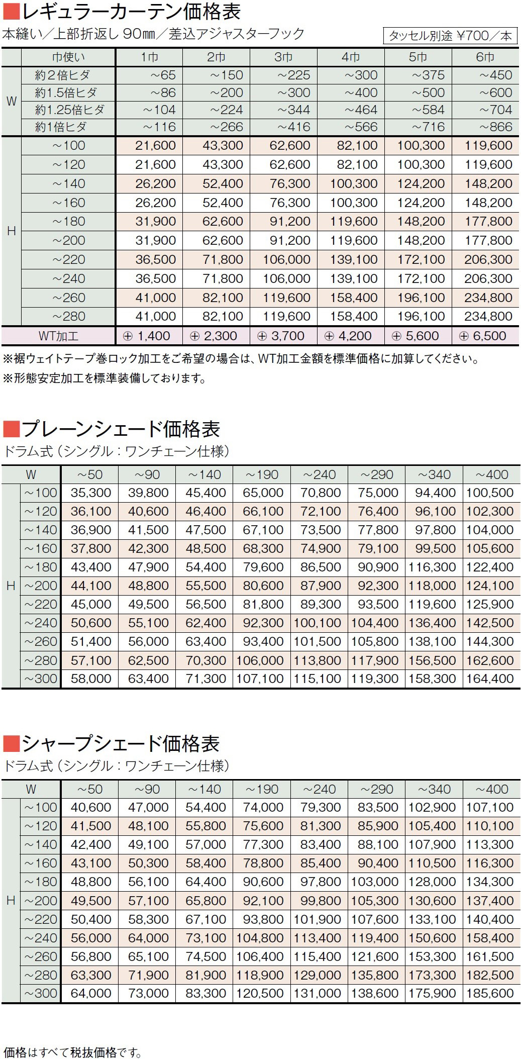 価格表