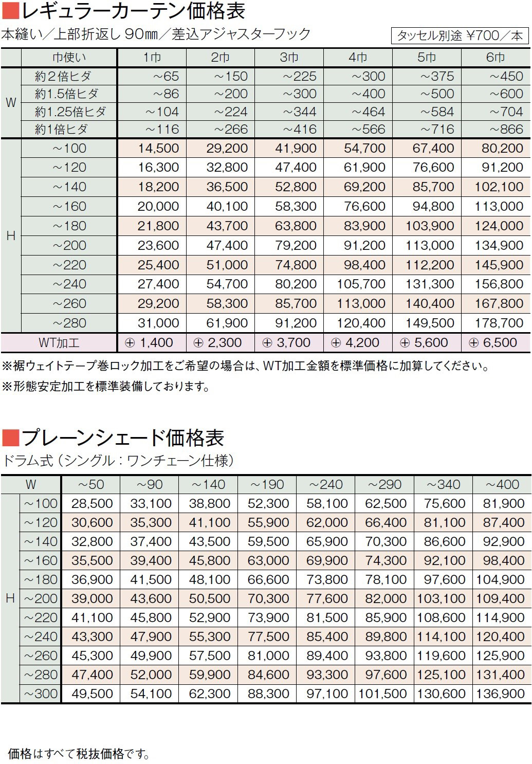 価格表