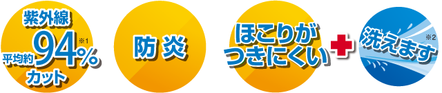紫外線49%カット・防災・ホコリがつきにくい・洗えます